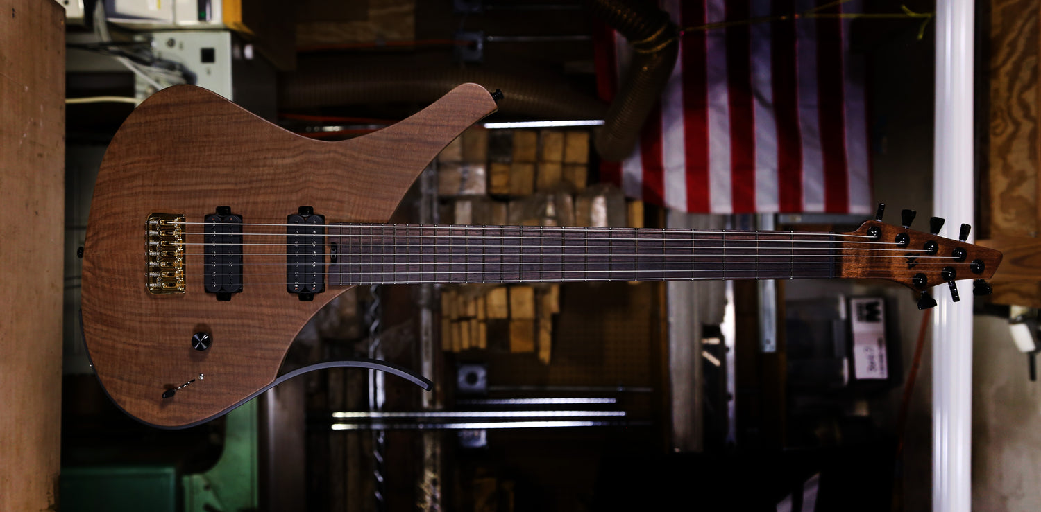 Walnut top modern guitar