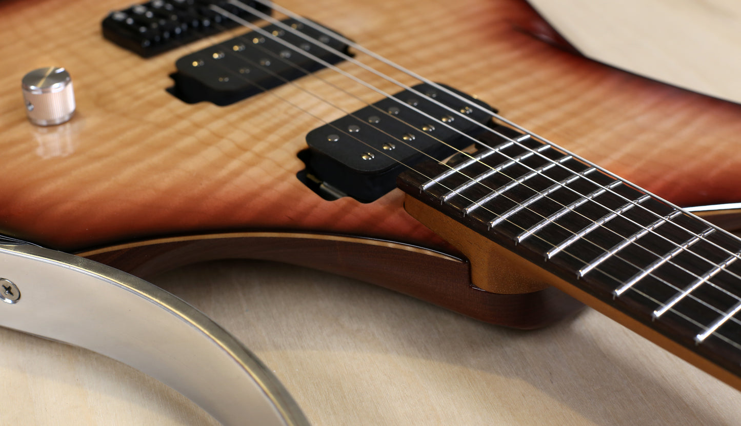 DEALER STOCK Virtus 6 Flame Top Antique Cherry Burst