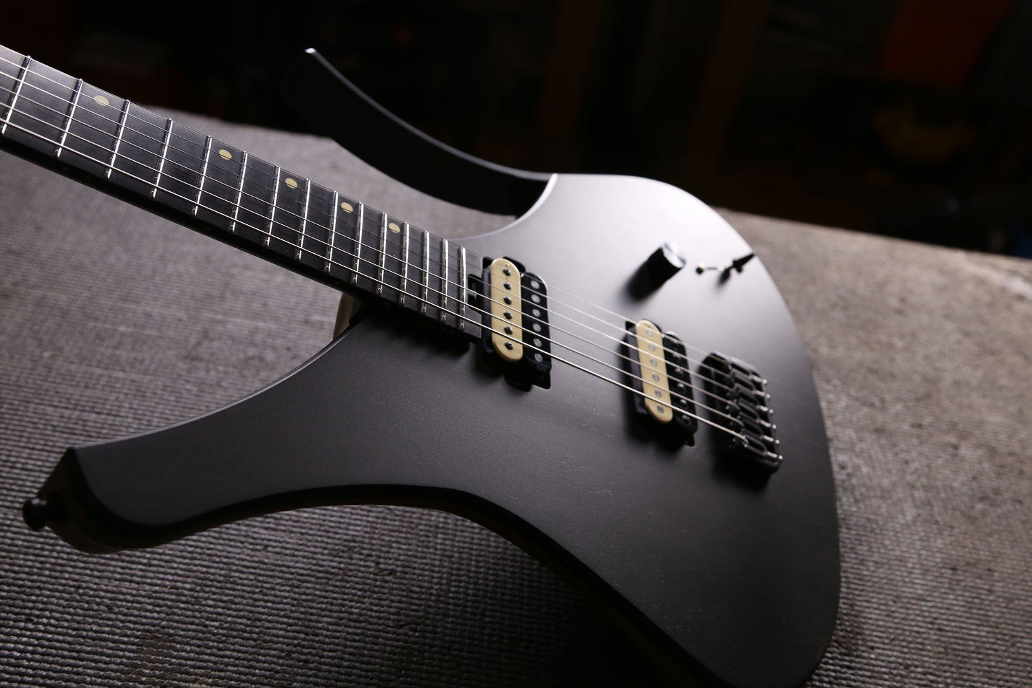 Ebony top electric baritone guitar