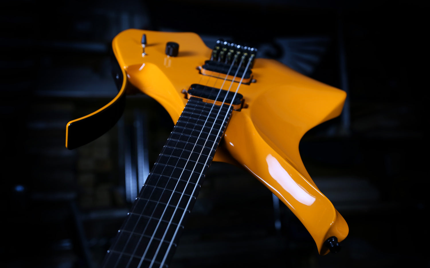 papaya orange headless electric guitar